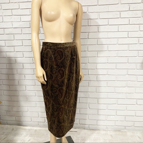 Michelle Stuart Vintage Brown‎ Paisley Midi Skirt - Picture 16 of 16